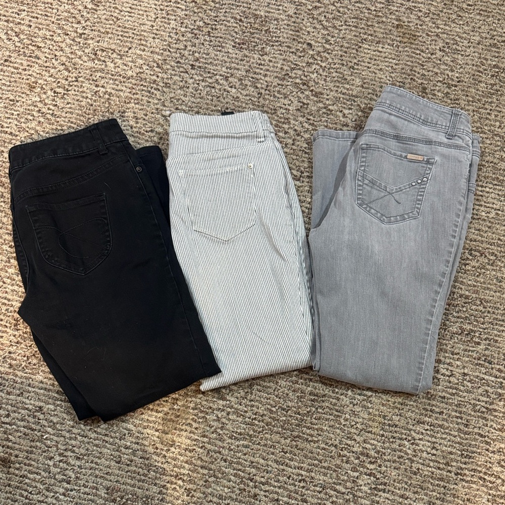 Chico's bundle Black, pin stripe and Gray